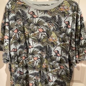 Original Use Flamingo and Palm Leaf Tee